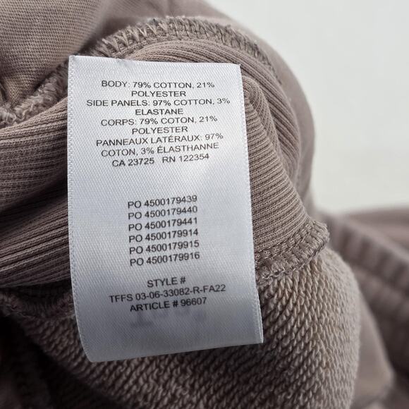 TNA Sweatpants Womens XL Taupe Sweatfleece Terry Fleece Boyfriend Joggers Cuffed - Picture 5 of 14